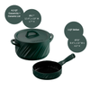 Twist 3 Piece Ceramic Cookware  Set - Ceramic Lid