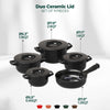 Duo 9 Piece Ceramic Cookware  Set - Ceramic Lid