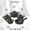 Duo 9 Piece Ceramic Cookware  Set - Glass Lid