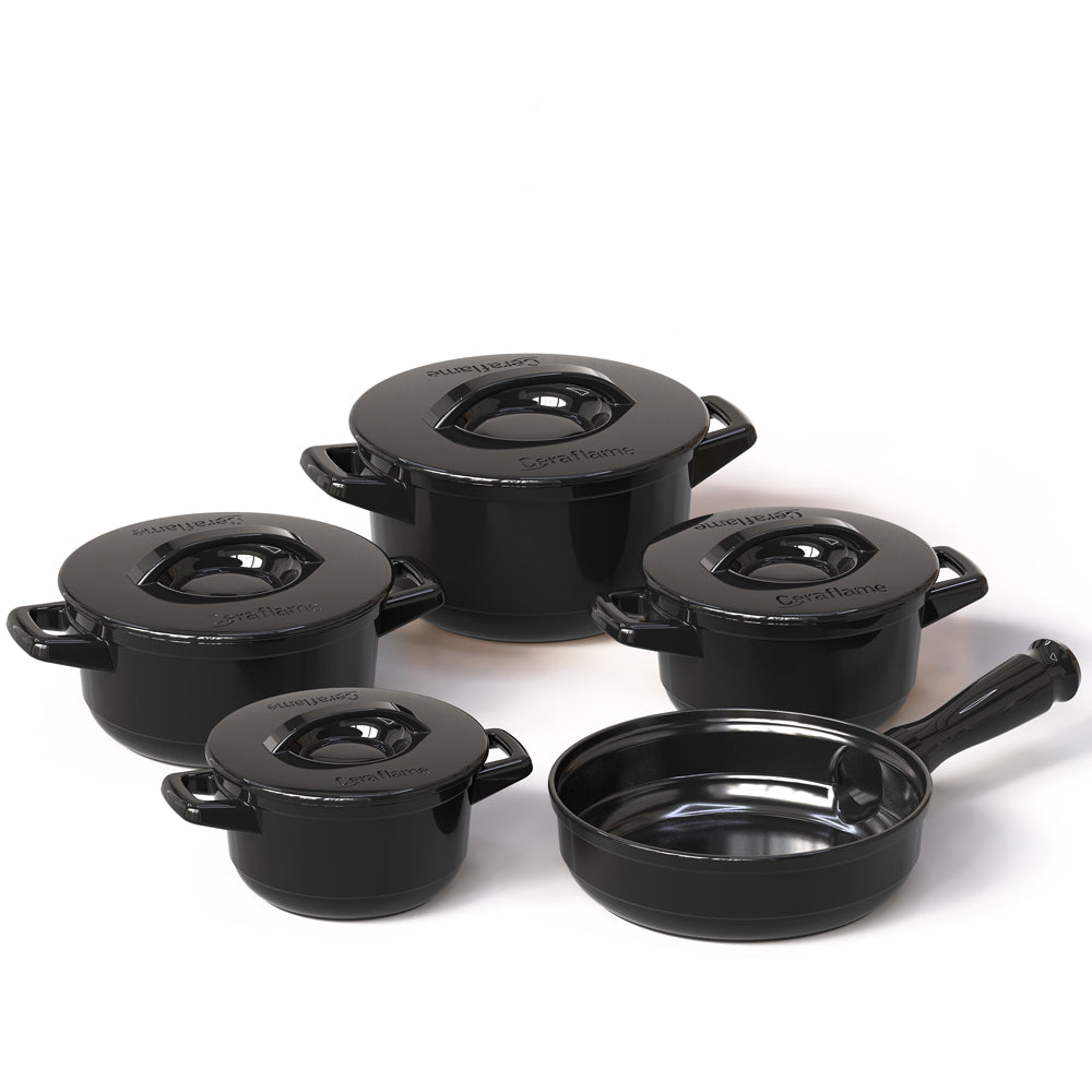 Duo 9 Piece Ceramic Cookware  Set - Ceramic Lid - Ceraflame Cookware Sets