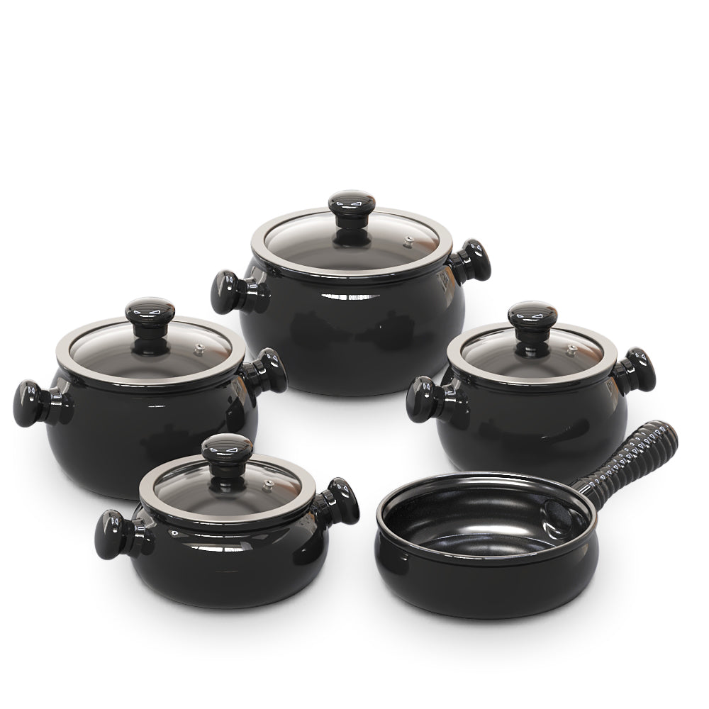 Premiere 9 Piece Ceramic Cookware Set - Glass Lid - Ceraflame Cookware Sets